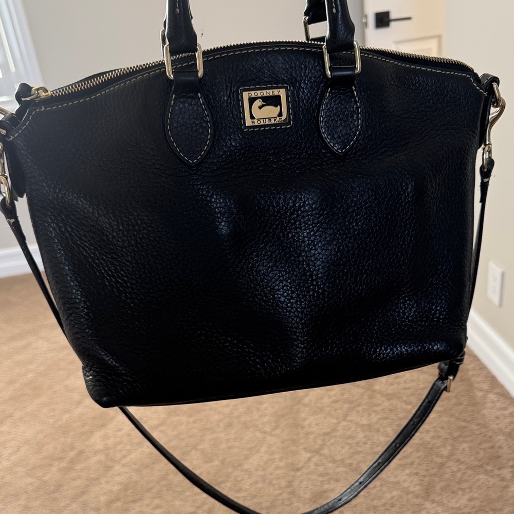 Dooney & Bourke Black Pebbled Leather Satchel